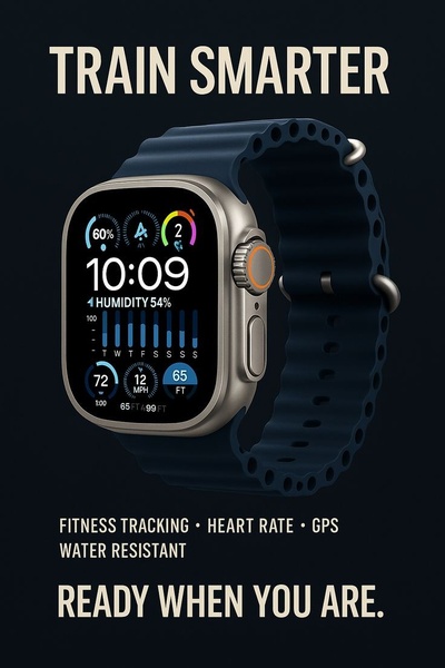 smartwatch, fitness watch, smart watch, activity tracker, wearable device, fitness tracker, sports watch, product launch, brand awareness, minimalist, bold, trustworthy, neutral, blue